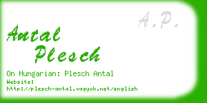 antal plesch business card